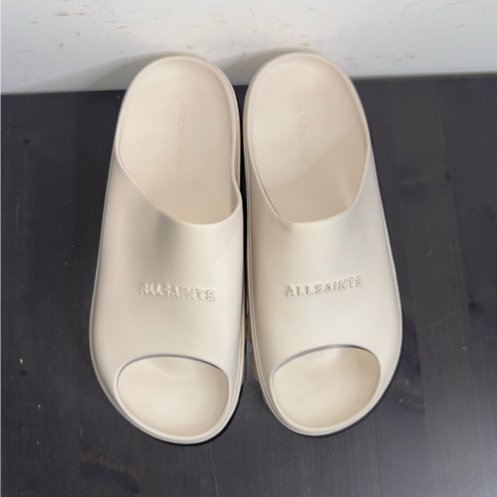ALLSAINTS Eclipse Flatform Slider in Chalk White - Picture 3 of 9